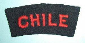 WW2 CHILE Embroidered Red on Dark Blue Royal Navy Nationality …