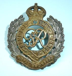 Royal Engineers GVI WO1 / Officer's Bi-Metal Cap Badge, King's …