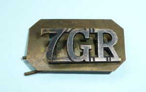 7th Gurkha Rifles Blackened Brass Shoulder Title on Brass Backing …