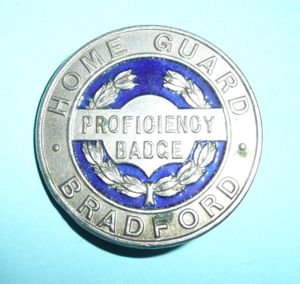 WW2 Home Front - Bradford Home Guard Proficiency Badge Enamelled …