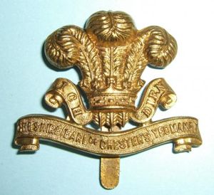 Cheshire (Earl of Chesters) Yeomanry Gilding Metal Cap Badge