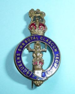 Queen's Own Royal Glasgow Yeomanry Gilt & Enamel Sweetheart Pin …