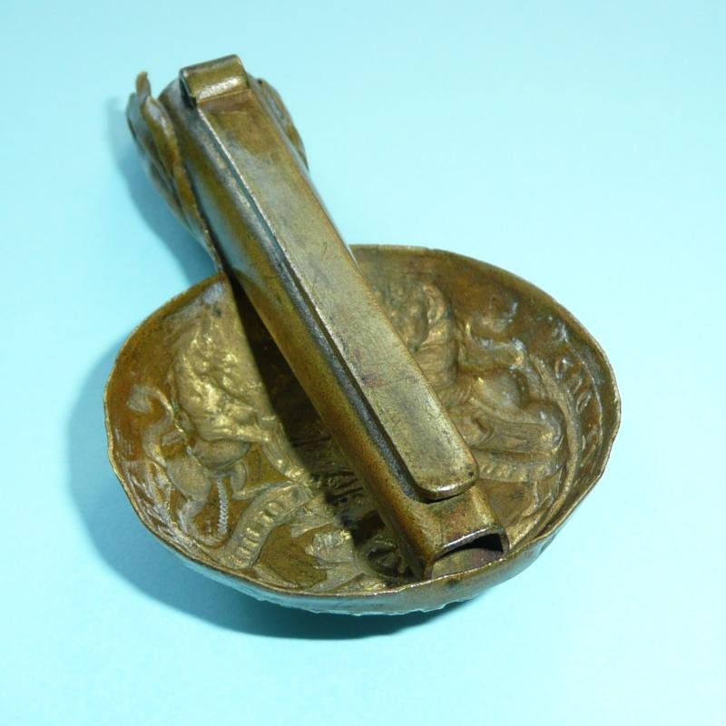 Royal Artillery (RA) Generic Victorian QVC Other Ranks Brass busby badge & plume holder — image 5