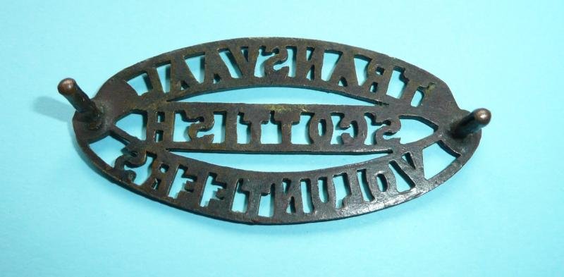 South Africa - Transvaal Scottish Volunteers One Piece Bronzed Shoulder Title — image 2