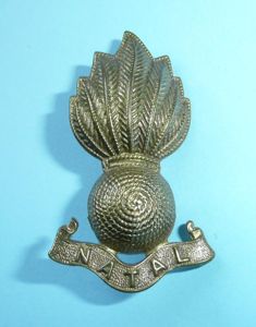 Natal Field Artillery Officer's Side Cap / Collar Gilt Brass …