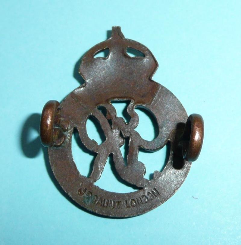 WW2 National Defence Company ( NDC ) Officer's Bronze OSD Collar Badge - Gaunt - GVI Cypher — image 3