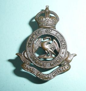 Royal Bucks (Buckinghamshire) Hussars (Yeomanry) Bronze Cap / Collar Badge