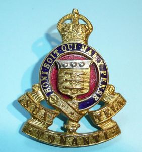 Royal Army Ordnance Corps (RAOC) Officer's Gilt & Enamel Cap …