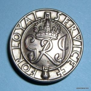 WW2 Kings Badge for Loyal Service White Metal Buttonhole Wound …
