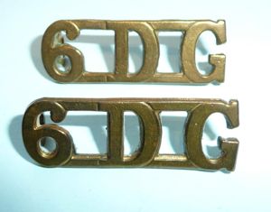 WW1 - 6DG 6th Dragoon Guards Matched Pair of Brass …