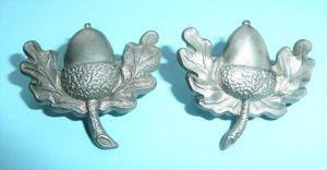 Cheshire Regiment Volunteer Battalion White Metal Facing Pair of Collar …