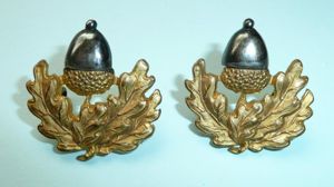 The Cheshire Regiment Officers Silver and Gilt Pair of Collar …