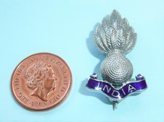 Indian Army Engineers Silver & Enamel Sweetheart Pin Brooch Badge — image 2