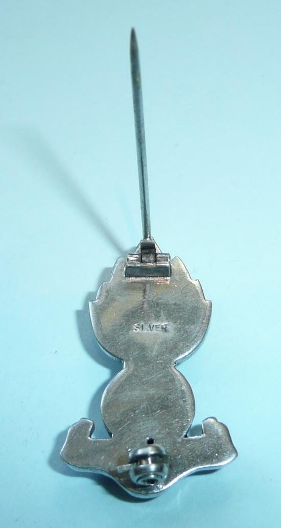 Indian Army Engineers Silver & Enamel Sweetheart Pin Brooch Badge — image 5