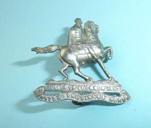 Indian Army - United Provinces Horse White Metal Cap / …