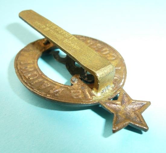 WW2 Indian Signal Corps Bi Metal Cap Badge - Maker Named — image 4