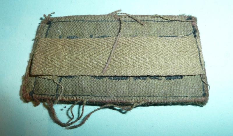 WW2 RASC Royal Army Service Corps Embroidered Black on Khaki Cloth Shoulder Slip on Slide Title — image 2