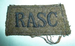 WW2 RASC Royal Army Service Corps Embroidered Black on Khaki …