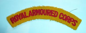 Royal Armoured Corps (RAC) Woven Red on Yellow Cloth Felt …