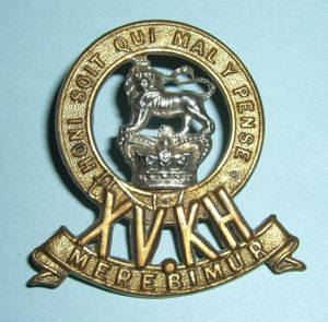 Victorian 15th Kings Own Hussars Other Ranks Bi-Metal Cap Badge