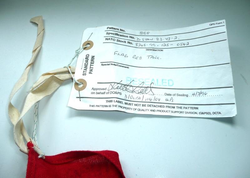 Sealed Pattern Carded Flag -  Red -  Tank - dated 1969 — image 3