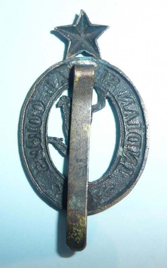 WW2 Indian Signals Corps Blackened Brass Cap Badge — image 2