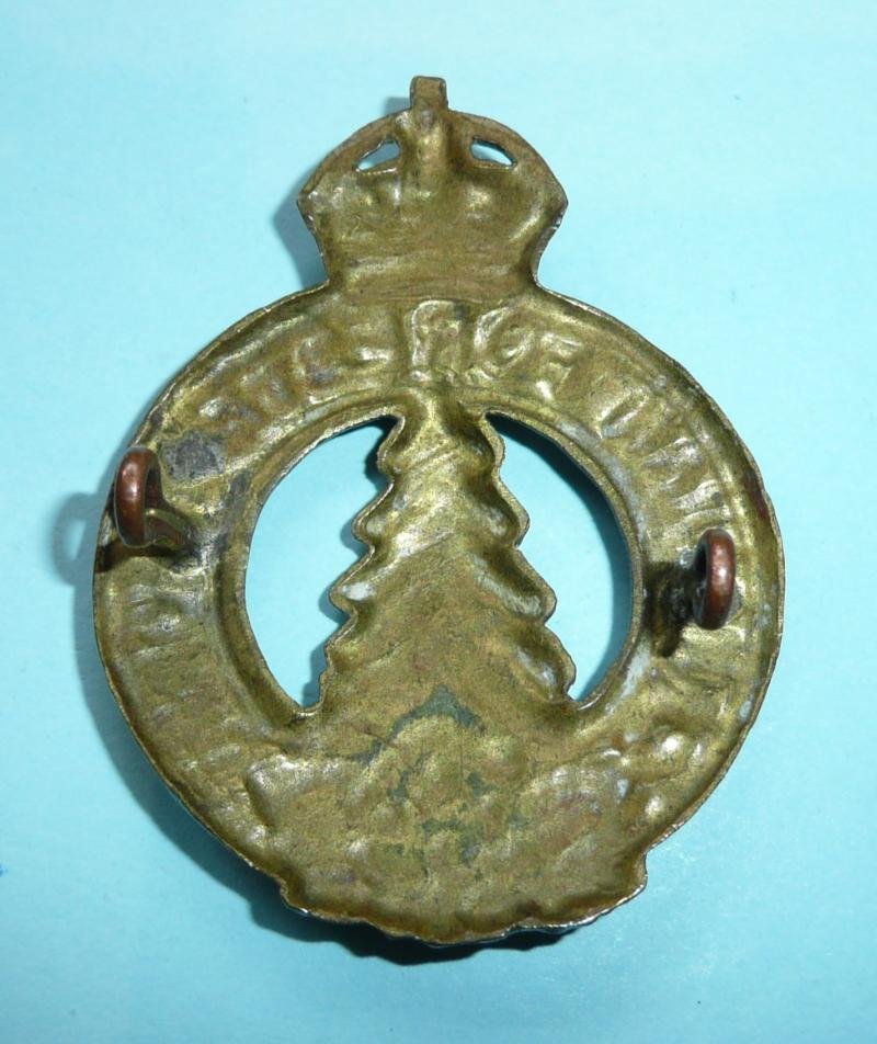 WW2 Canadian Forestry Corps Brass Gilding Metal Cap Badge — image 3