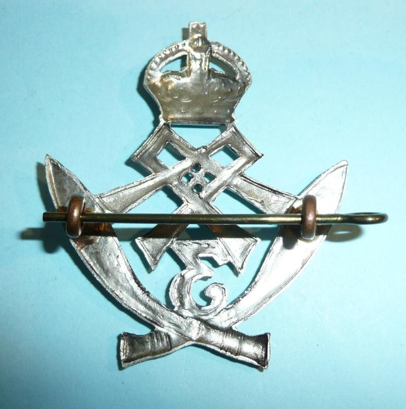 3rd Queen Alexandra's Own Gurkha Rifles White Metal Kilmarnock Cap Badge, King's Crown — image 2