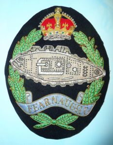 Royal Tank Regiment (RTR) Large Embroidered Bullion Panel, possibly band …