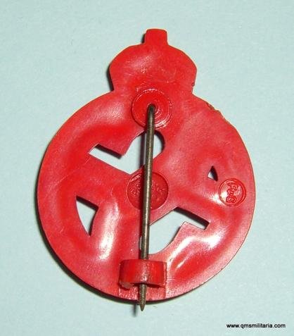 WW2 Home Front Salvage Steward's Red Plastic Badge — image 2