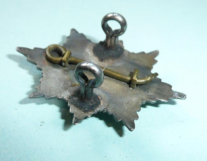 Coldstream Guards Officers Silver and Enamel Forage Cap Badge Star — image 5