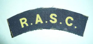 WW2 RASC Royal Army Service Corps Printed Cloth Shoulder Title