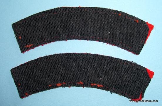 WW2 LOYALS - The Loyal ( North Lancashire ) Regiment Matched Pair of Embroidered Cloth Shoulder Titles — image 2