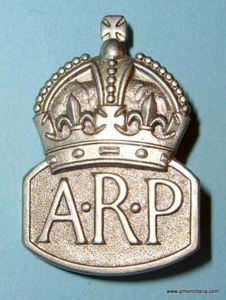Scarce WW2 Home Front ARP Air Raid Precautions White Metal …