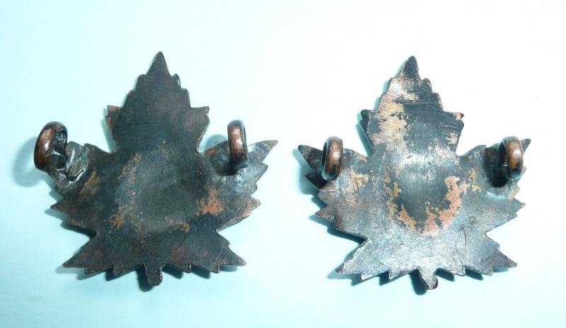WW1 Canada 28th Battalion CEF Canadian Expeditionary Force Matched Pair of Collar Badges — image 2