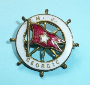 M.V. Georgic (White Star Line) Enamel and Gilt Sweetheart Pin …