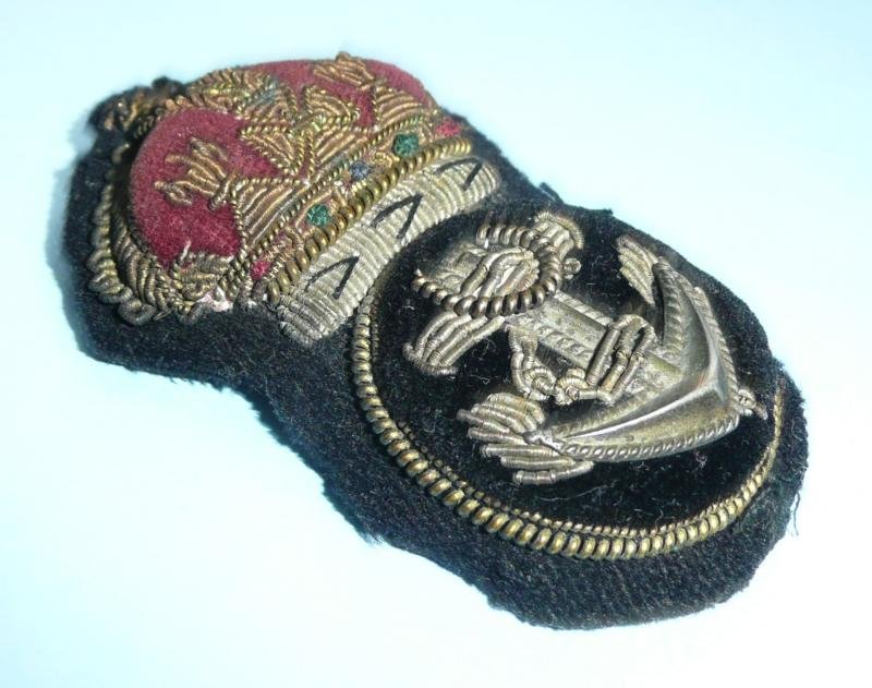 WW1 / WW2 Royal Navy RN Petty Officer's Full Dress Peak Cap Badge — image 2