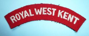 The Queen's Royal West Kent Regiment White on Red Embroidered …