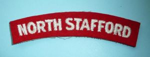 The Prince of Wales's North Staffordshire Regiment Woven White on …