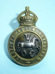 5th Dragoon Guards Officers Silver Plated & Gilt Collar Badge …