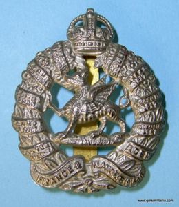 1st Battalion, The Monmouthshire Regiment White Metal Cap Badge, post …