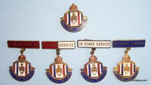 Set of Five National Savings Lapel Badges, including 7, 10, …