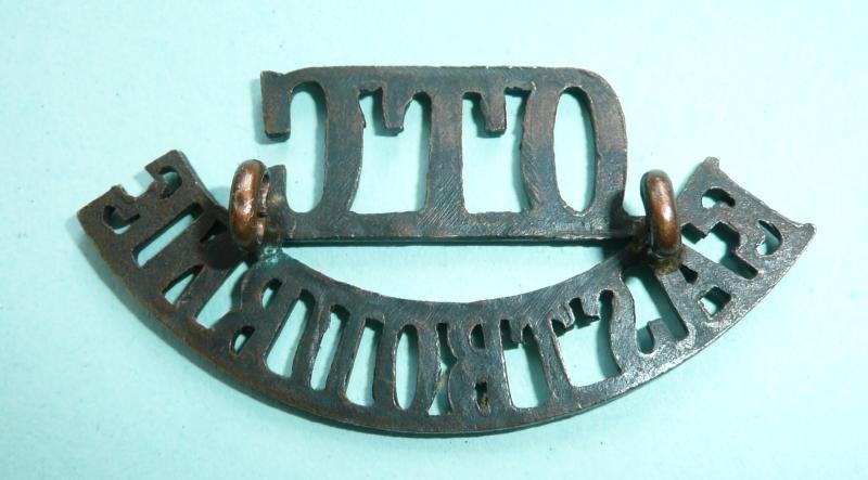 Eastbourne College (Sussex) OTC One Piece Bronze Metal Shoulder Title — image 2