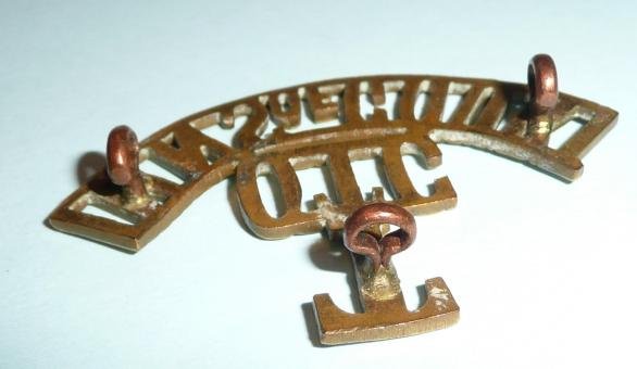 T / OTC / Inns of Court Officer Training Corps One Piece Brass Shoulder Title — image 5