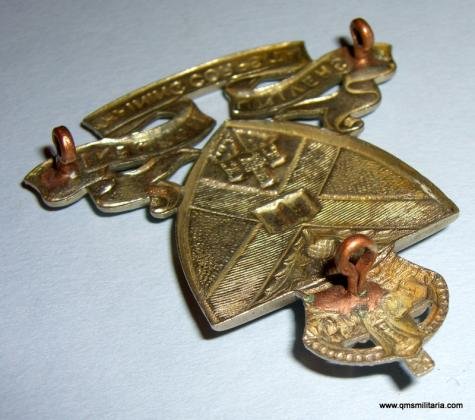 Edinburgh University OTC Training Corps ( T.A.) Large White Metal Glengarry Badge, King's Crown 1951- 1953 only — image 4