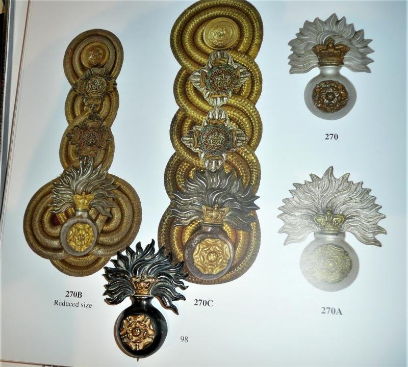 Victorian 5th Fusiliers / Northumberland Fusiliers Officers Silver & Gilt Mess Dress Shoulder Badge Ornament — image 5