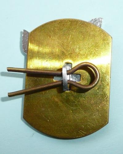 Army Air Corps aa silver coloured left facing collar badge with backing plate — image 2