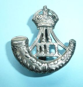 Durham Light Infantry DLI White Metal Cap Badge (Fat Bugle …