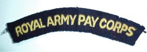 Royal Army Pay Corps (RAPC) Embroidered Yellow on Dark Blue …