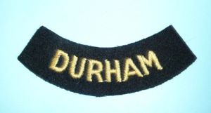 WW2 Civil Defence Corps County Durham Woven Yellow on Black …